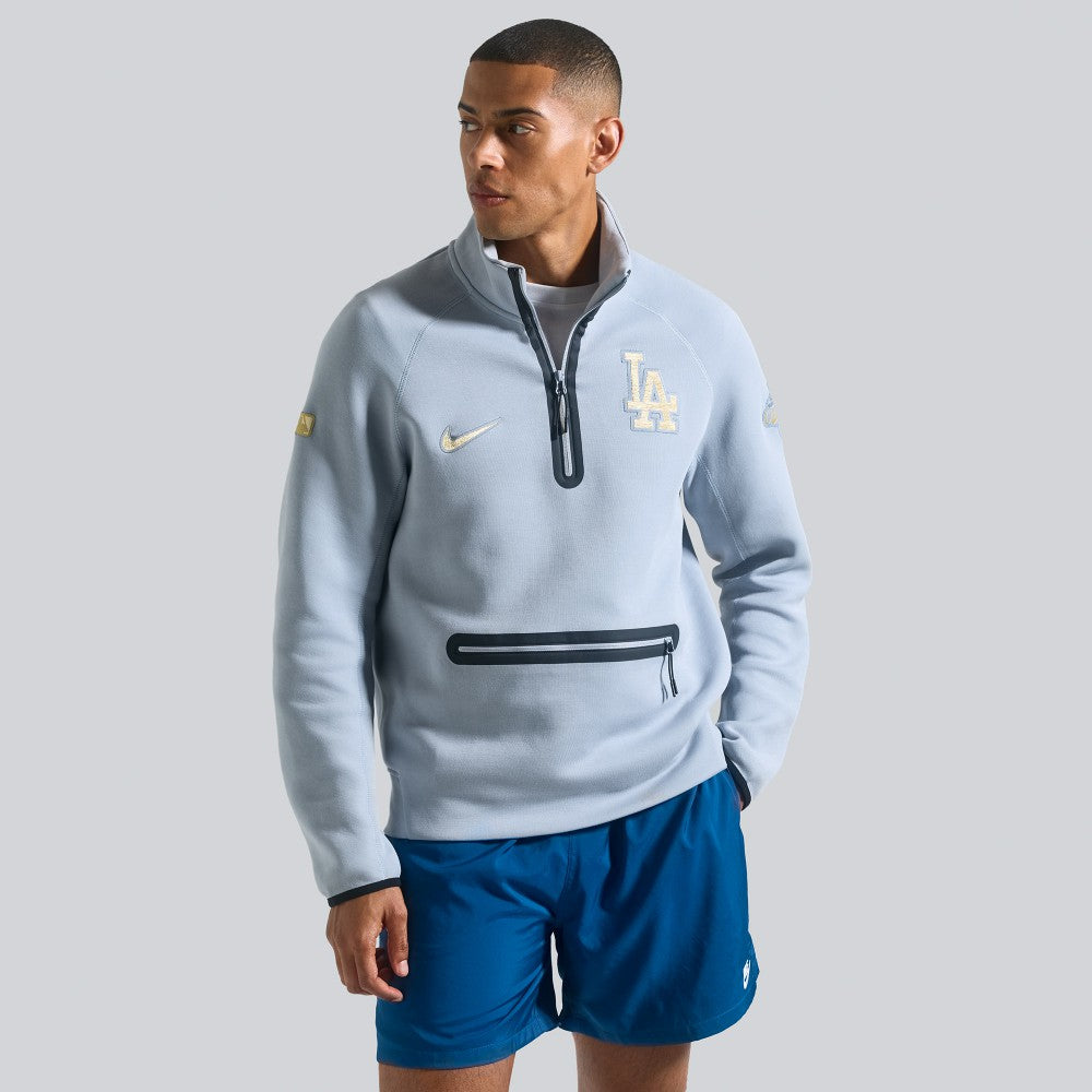 Gray Los Angeles Dodgers Nike 2026 Gold Collection Tech Fleece Half-Zip Pullover