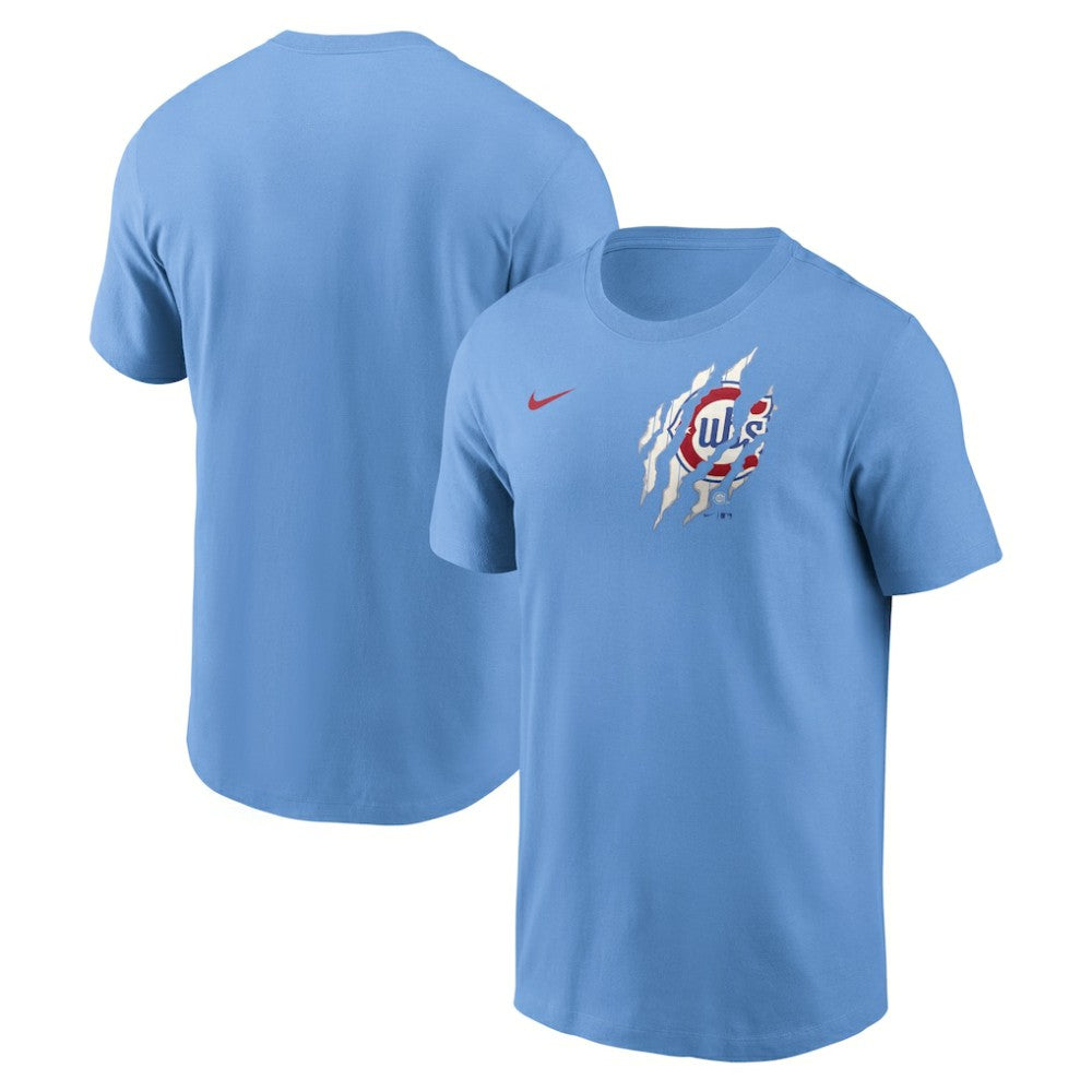 Light Blue Chicago Cubs Nike Alt Pinstripe T-Shirt