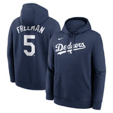 Navy Freddie Freeman Los Angeles Dodgers Nike Player Name & Number Club Pullover Hoodie
