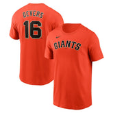 Orange Rafael Devers San Francisco Giants Nike Name & Number T-Shirt