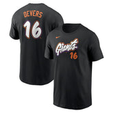 Black Rafael Devers San Francisco Giants Nike 2025 City Connect Fuse Name & Number T-Shirt