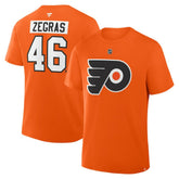 NHL Trevor Zegras Philadelphia Flyers Fanatics Authentic Stack Name & Number T-Shirt