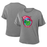 Heather Gray Philadelphia Phillies Fanatics Women's Tribute IYKYK Tri-Blend Boxy T-Shirt