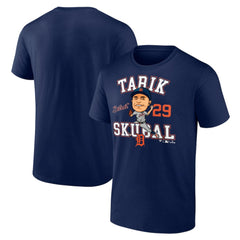 Navy Tarik Skubal Detroit Tigers Fanatics Hometown Caricature Player T-Shirt