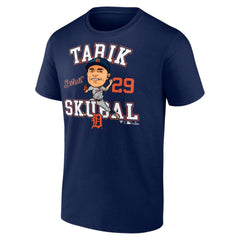 Navy Tarik Skubal Detroit Tigers Fanatics Hometown Caricature Player T-Shirt