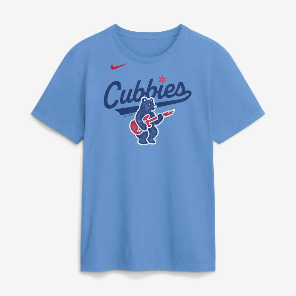 Light Blue Chicago Cubs Nike Electric Bear T-Shirt