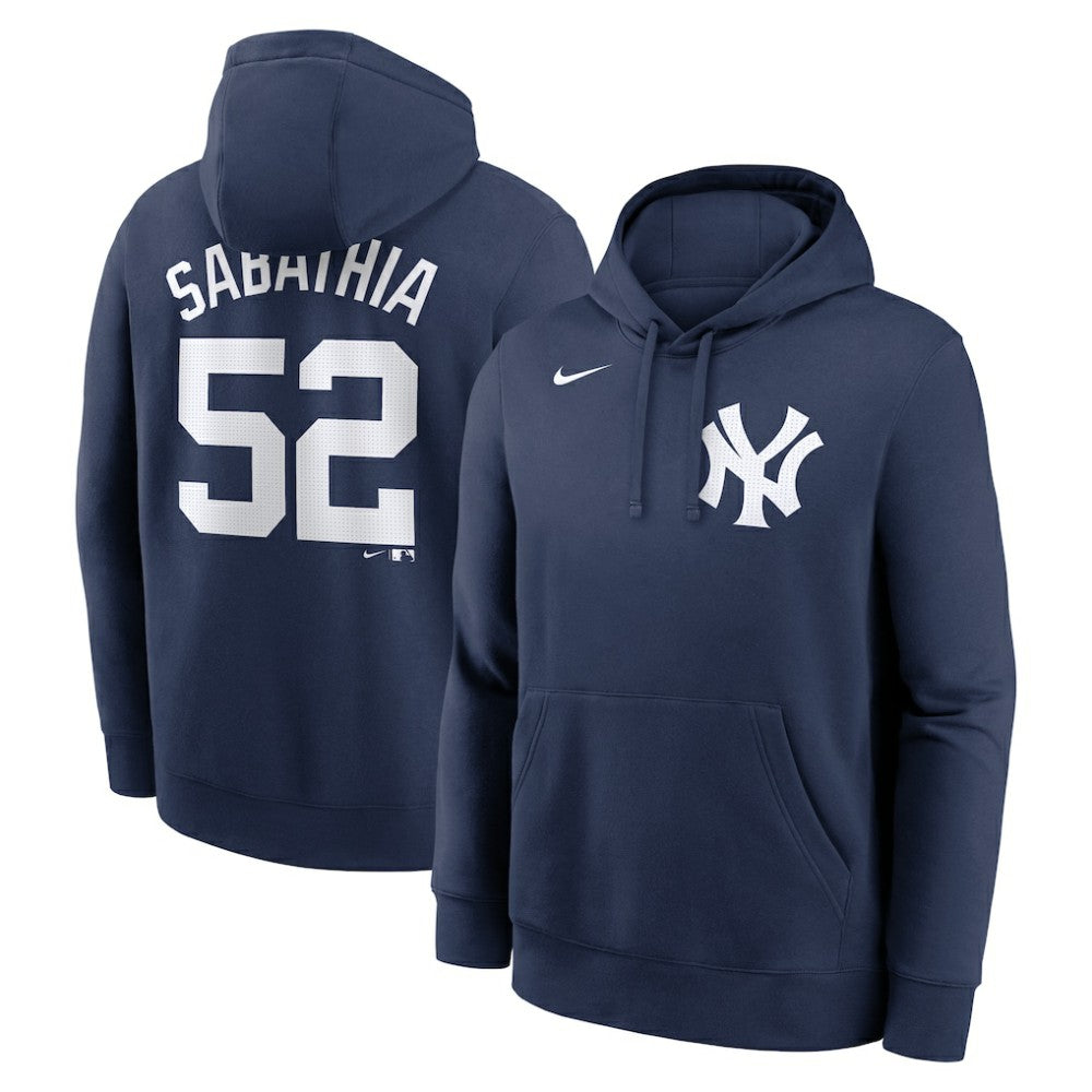 Navy CC Sabathia New York Yankees Nike Retired Player Name & Number Club Pullover Hoodie