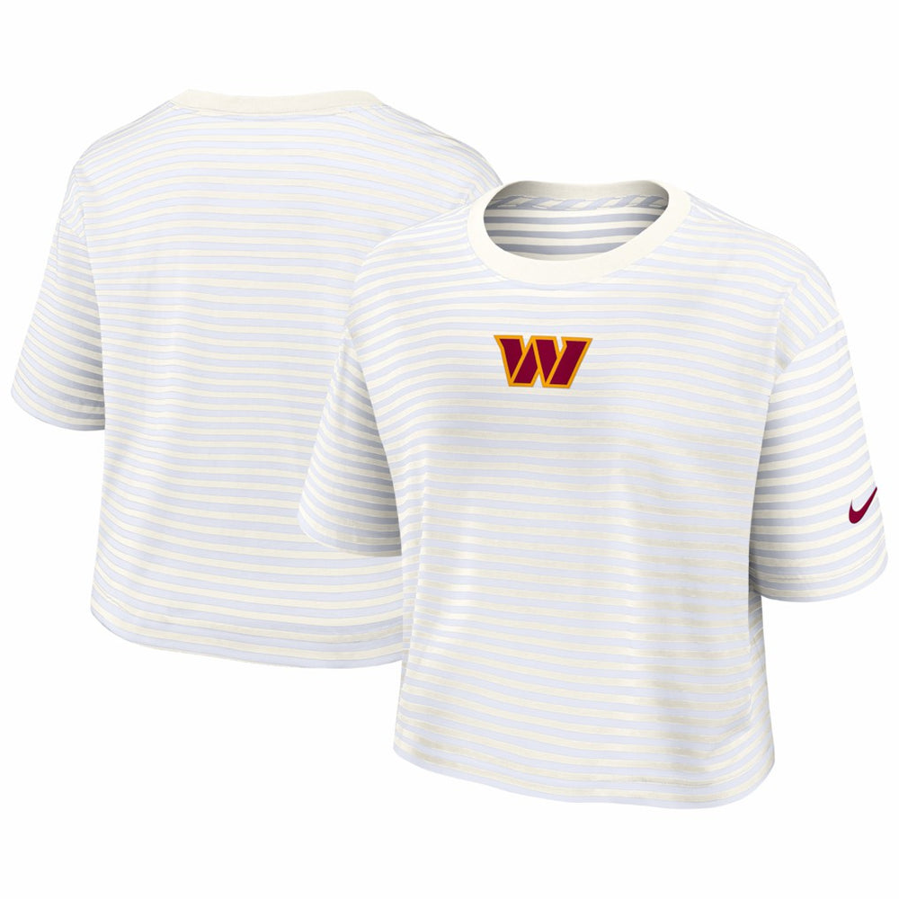 Women's Striped Cropped T-Shirt - Washington Commanders T-shirts