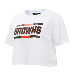 Pro Standard Women's New Helmet Capsule Cropped T-Shirt - Cleveland Browns T-shirts