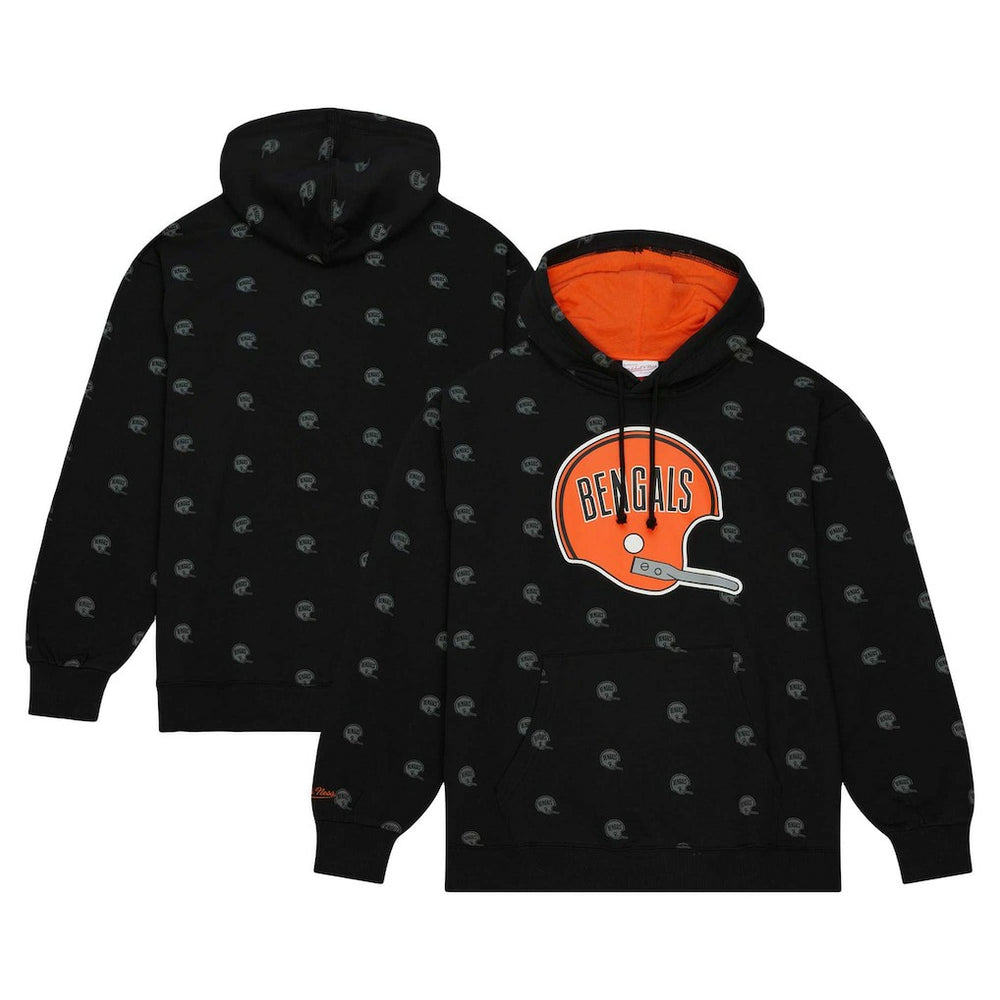 Allover Print Fleece Pullover Hoodie - Cincinnati Bengals Hoodies