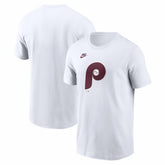 White Philadelphia Phillies Nike Cooperstown Collection Logo T-Shirt