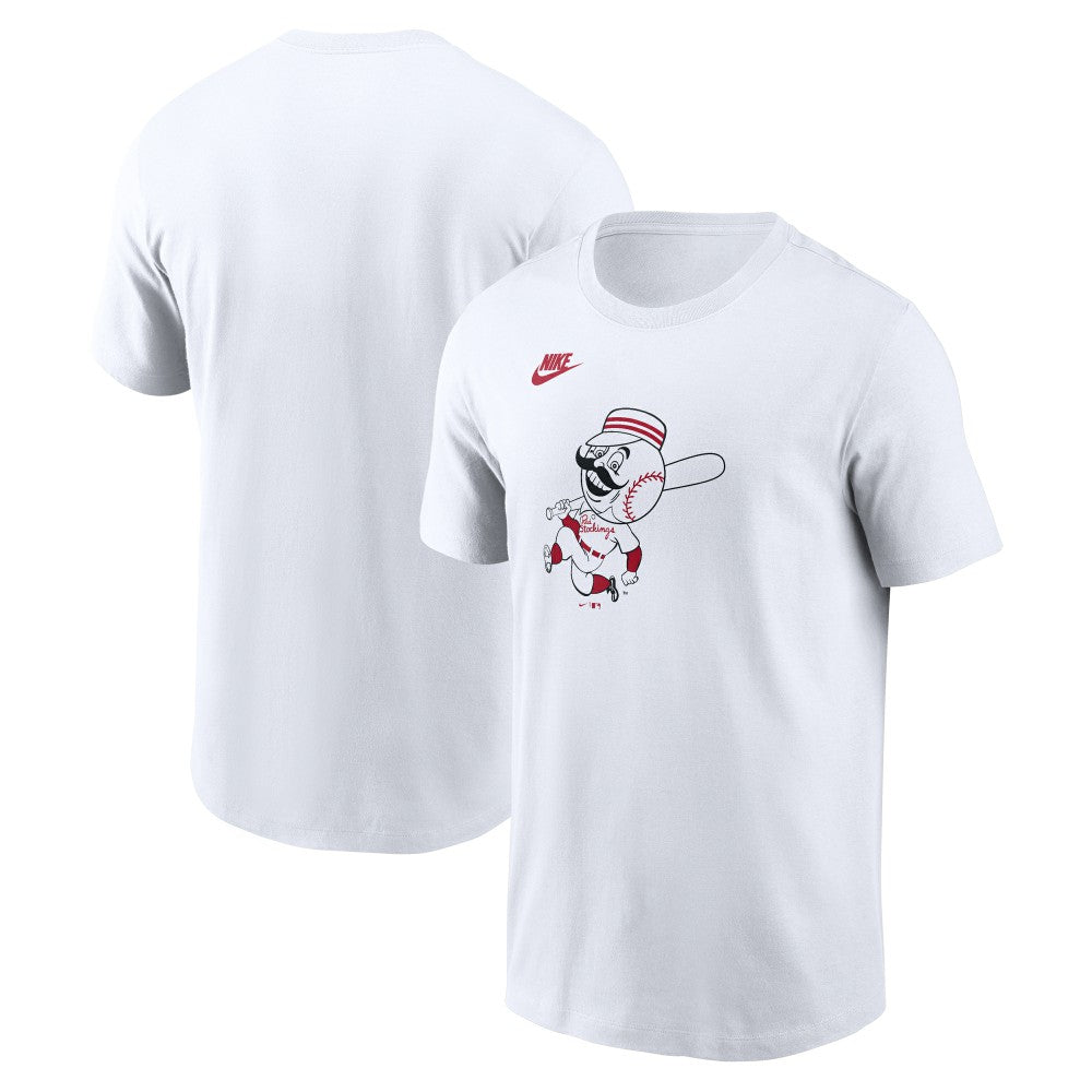 White Cincinnati Reds Nike Cooperstown Collection Logo T-Shirt