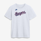 White Texas Rangers Nike Cooperstown Collection Wordmark T-Shirt