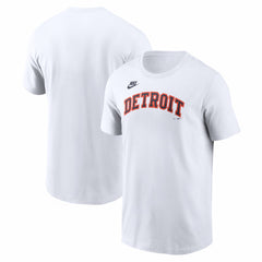 White Detroit Tigers Nike Cooperstown Collection Wordmark T-Shirt