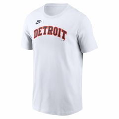 White Detroit Tigers Nike Cooperstown Collection Wordmark T-Shirt