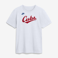 White Chicago Cubs Nike Cooperstown Collection Wordmark T-Shirt
