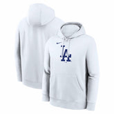 White Los Angeles Dodgers Nike Logo Club Hoodie