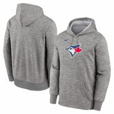 Heather Gray Toronto Blue Jays Nike Primary Logo Therma Hoodie