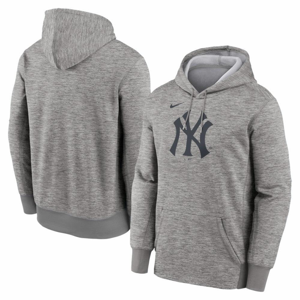 Heather Gray New York Yankees Nike Primary Logo Therma Hoodie