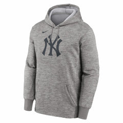 Heather Gray New York Yankees Nike Primary Logo Therma Hoodie