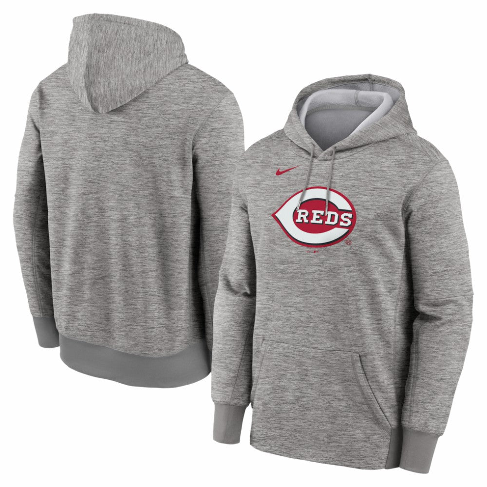 Heather Gray Cincinnati Reds Nike Primary Logo Therma Hoodie
