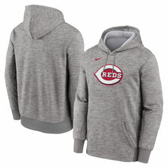 Heather Gray Cincinnati Reds Nike Primary Logo Therma Hoodie
