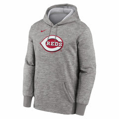 Heather Gray Cincinnati Reds Nike Primary Logo Therma Hoodie