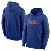 Royal Philadelphia Phillies Nike Primary Wordmark Therma Hoodie