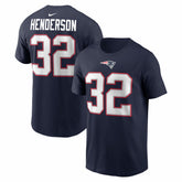 TreVeyon Henderson Name & Number T-Shirt - New England Patriots T-shirts