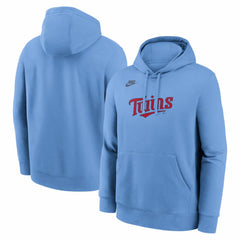 Light Blue Minnesota Twins Nike Cooperstown Collection Wordmark Club Hoodie