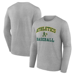 Heather Gray Athletics Logo Athletic Heart & Soul Long Sleeve T-Shirt