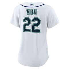 White Bryan Woo Seattle Mariners Nike Women's Home Replica Jersey