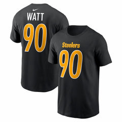 T.J. Watt Carbon Name & Number T-Shirt - Pittsburgh Steelers T-shirts