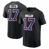 Josh Allen Carbon Name & Number T-Shirt - Buffalo Bills T-shirts