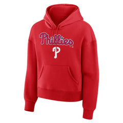 Red Philadelphia Phillies Fanatics Women's Lockup Legacy Fleece Hoodie