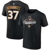 Black Teoscar Hernández Los Angeles Dodgers Fanatics 2025 World Series Champions Name & Number T-Shirt
