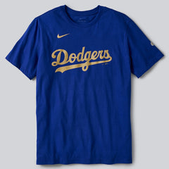 Royal Los Angeles Dodgers Nike 2026 Gold Collection Wordmark T-Shirt