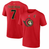 NHL Brady Tkachuk Ottawa Senators Fanatics Captain's Patch Authentic Stack Name & Number T-Shirt