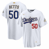 White Mookie Betts Los Angeles Dodgers Nike 2026 Gold Collection Stadium Jersey