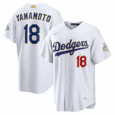 White Yoshinobu Yamamoto Los Angeles Dodgers Nike 2026 Gold Collection Stadium Jersey