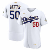 White Mookie Betts Los Angeles Dodgers Nike 2026 Gold Collection Authentic Jersey