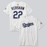 White Clayton Kershaw Los Angeles Dodgers Nike 2026 Gold Collection Player Name & Number T-Shirt