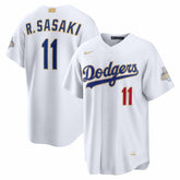 White Roki Sasaki Los Angeles Dodgers Nike 2026 Gold Collection Stadium Jersey