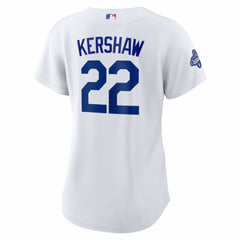 White Clayton Kershaw Los Angeles Dodgers Nike Women's Home 2025 World Series Champions Replica Jersey