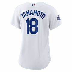 White Yoshinobu Yamamoto Los Angeles Dodgers Nike Women's 2025 World Series Champions Home Replica Jersey