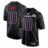 Drake Maye Super Bowl LX Patch Carbon Fashion Game Jersey - New England Patriots Jerseys