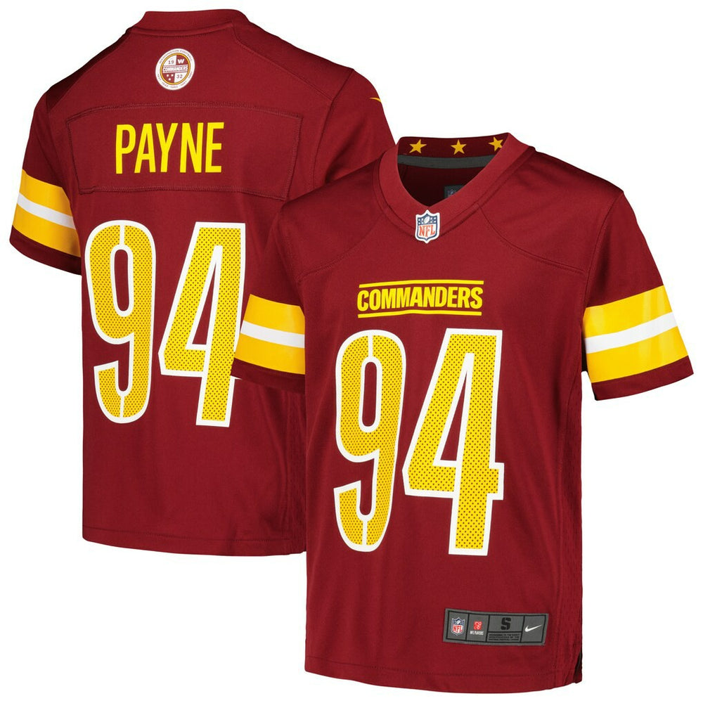 Daron Payne Youth Game Jersey - Washington Commanders Jerseys