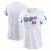 White Los Angeles Dodgers Nike Women's 9X Champions T-Shirt