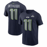 Jaxon Smith-Njigba Super Bowl LX Patch Name & Number T-Shirt - Seattle Seahawks T-shirts