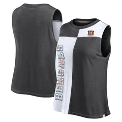 Women's Script Color Block Tank Top - Cincinnati Bengals Tops